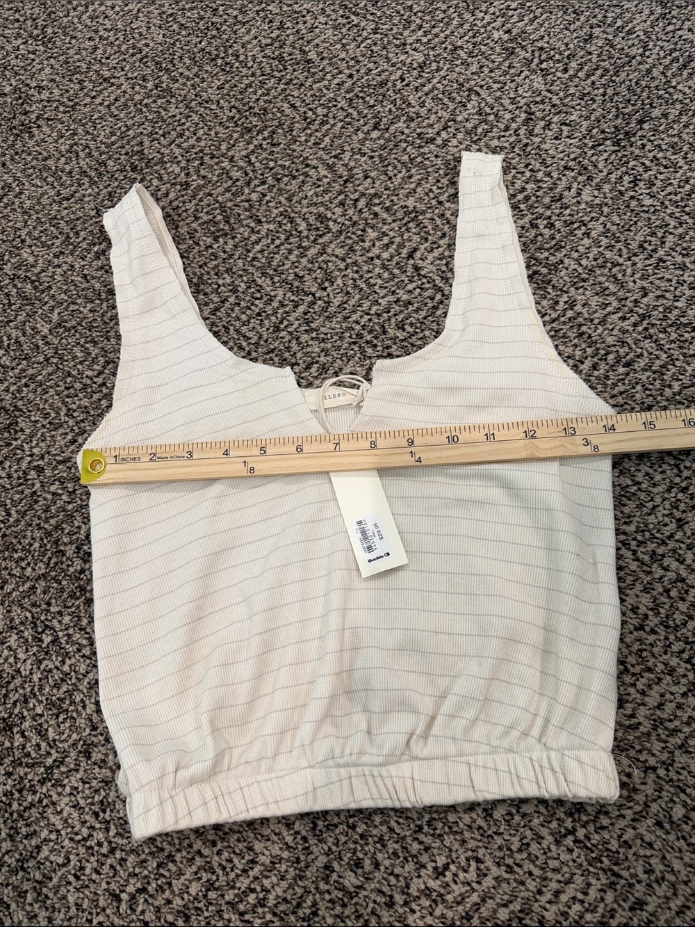 Gilded Intent Cream Ribbed Notch-Neck Tank Top - Picture 14 of 14